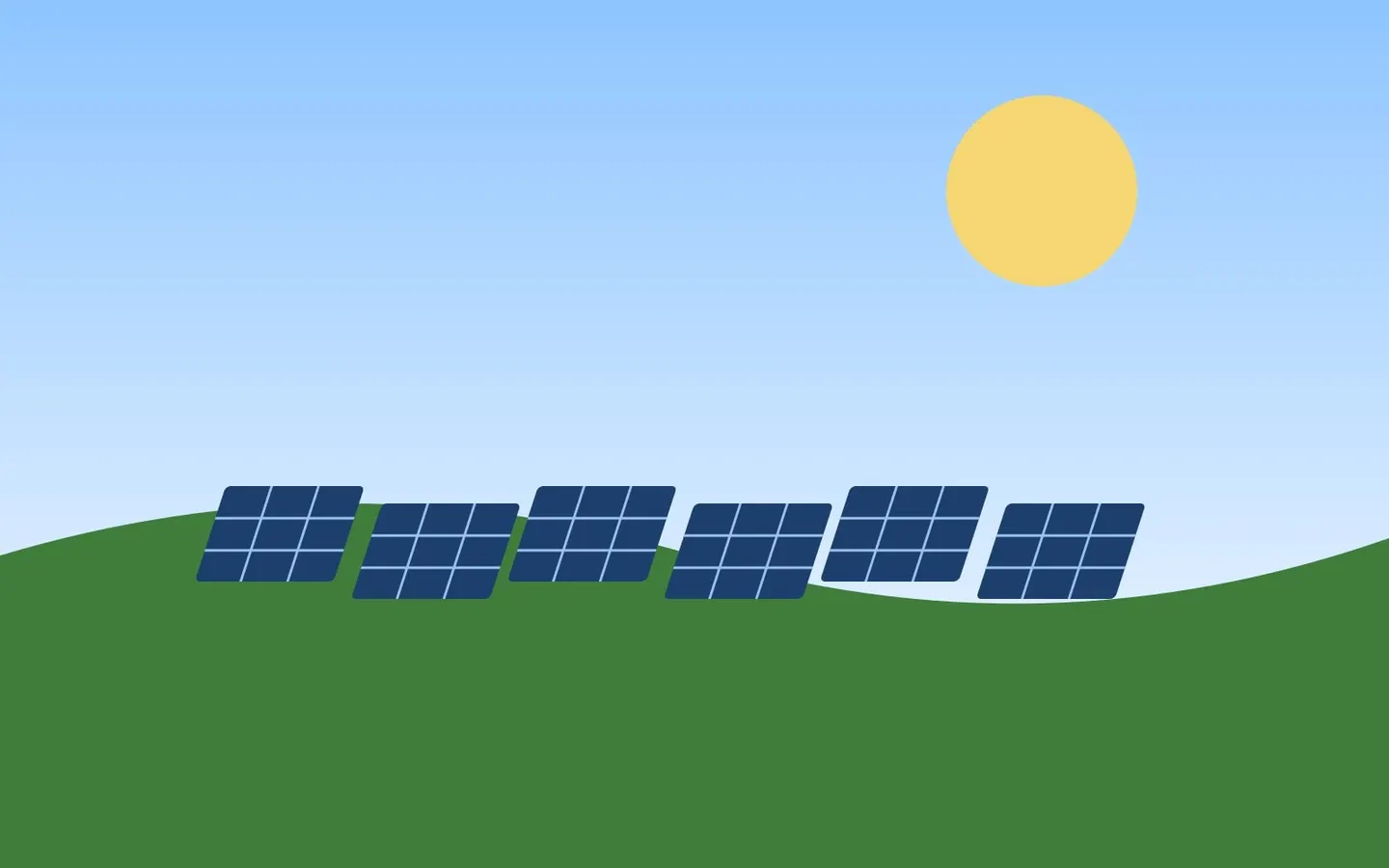 Painéis solares numa casa ao pôr do sol